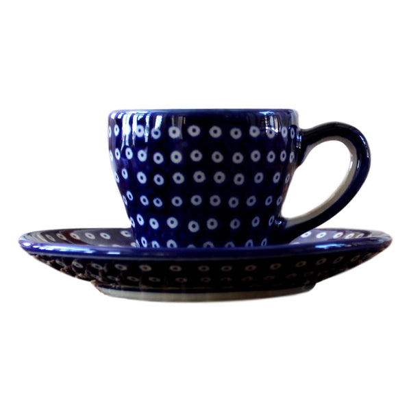 Polish Pottery Espresso Cup - 5 oz. - White Poppy 328-2222a